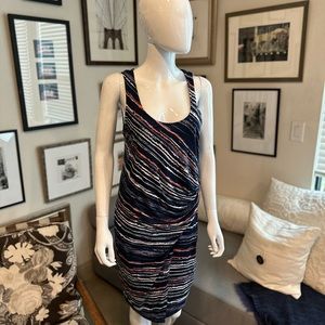 Splendid Multicolored Tank Dress with ruched sides.